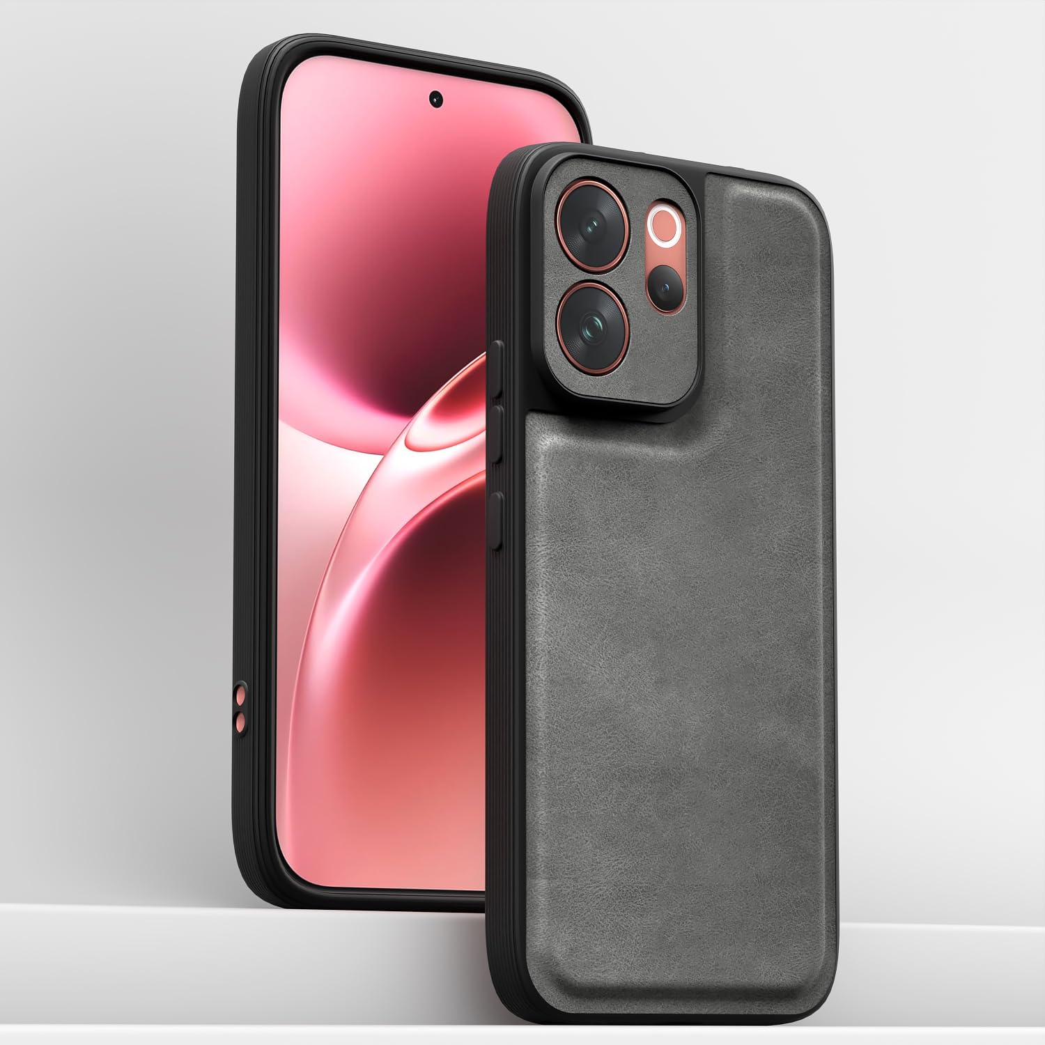 Vivo V70 5G Leather phone cover in grey by Pikkme – photo 2