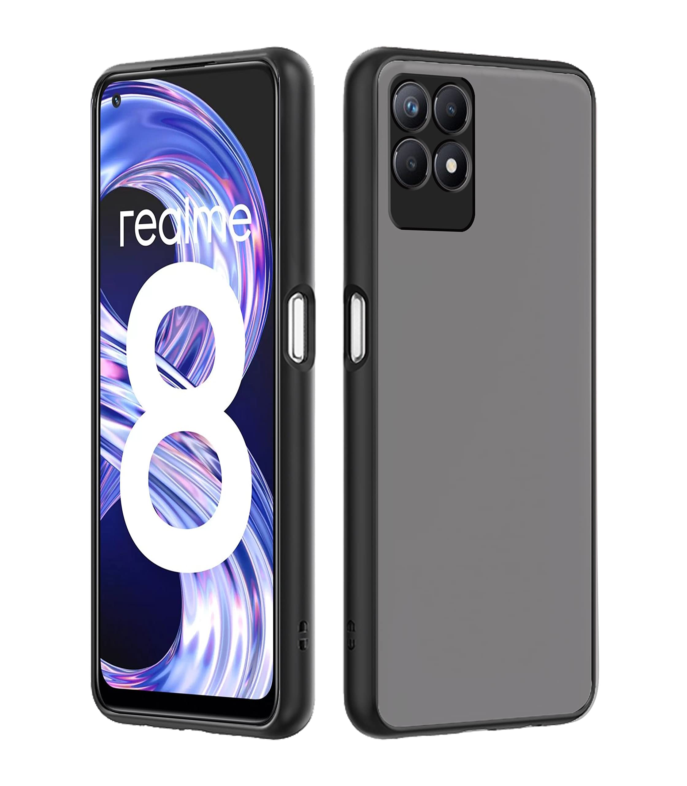Black back cover for Realme 8i – Pikkme