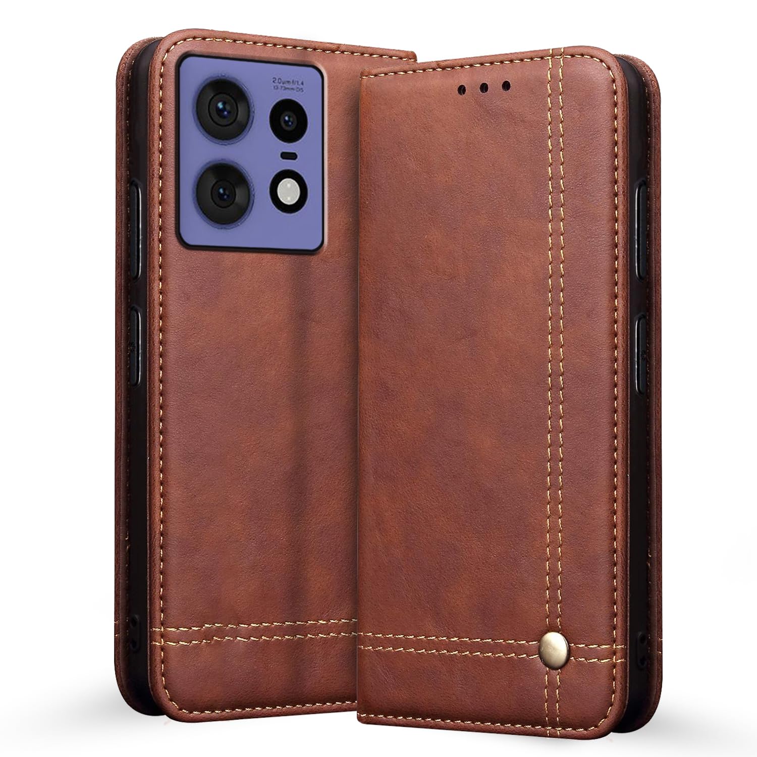 Brown wallet flip cover for Moto Edge 50 Pro 5G – Pikkme