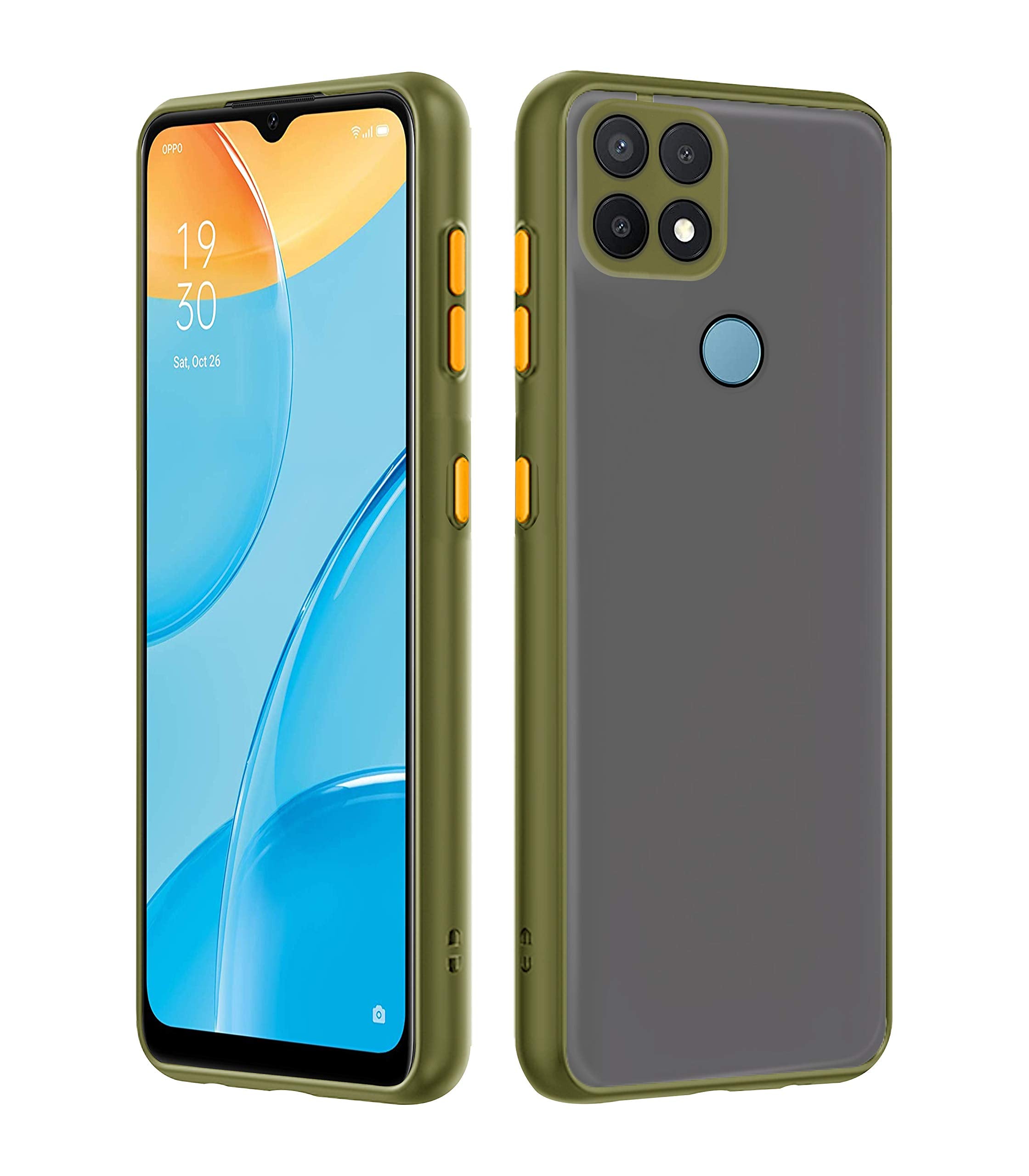 Pikkme green Matte mobile back cover for Oppo A15/A15s