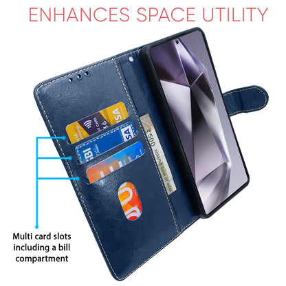 Blue & brown Magnetic mobile flip cover for Samsung S24 Ultra 5G – Pikkme – photo 4