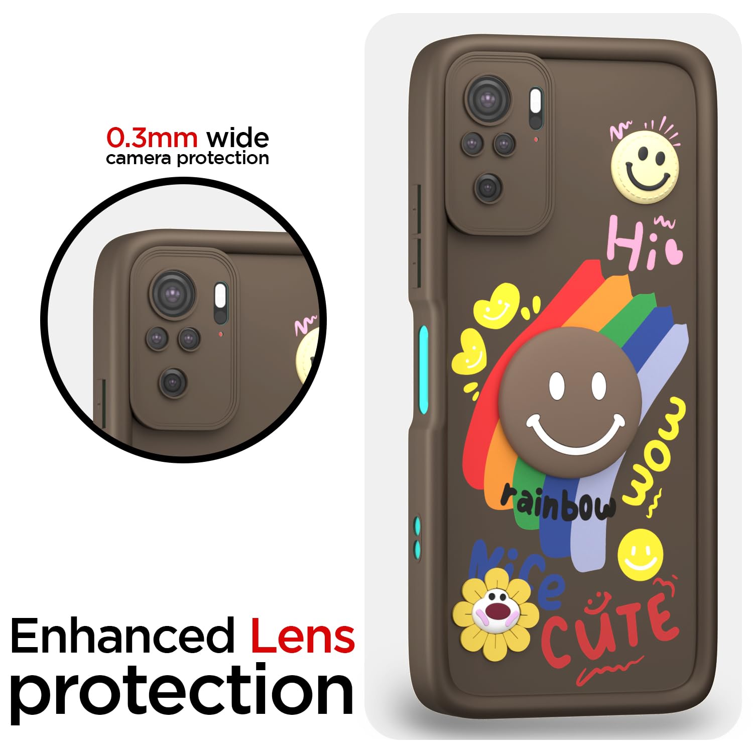 Brown Soft Silicone mobile back cover for Redmi Note 10/Note 10s/Note 11 SE – Pikkme – photo 5