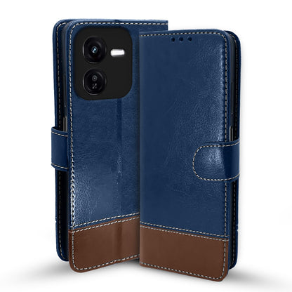 Blue & brown flip cover for iQOO Z9x 5G – Pikkme