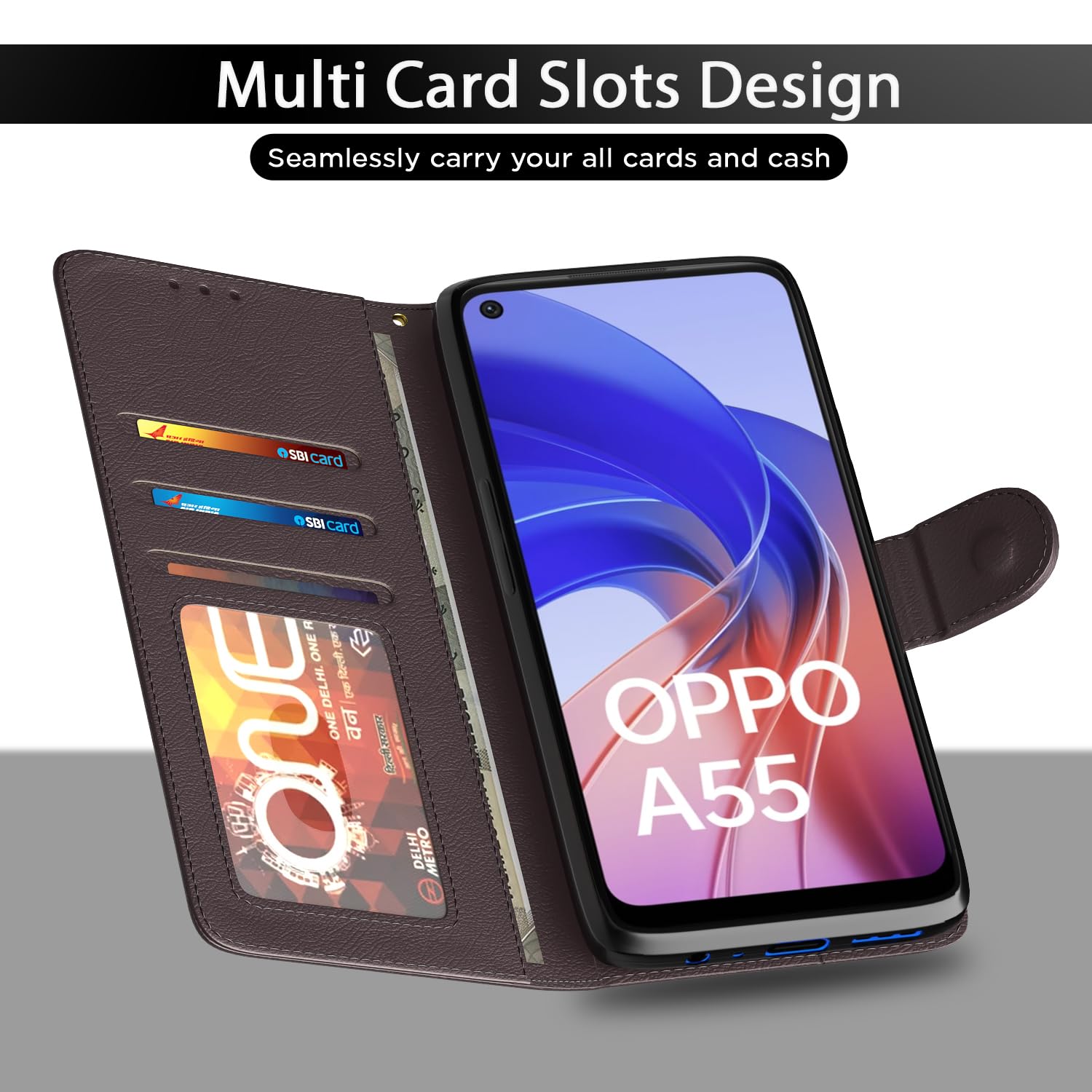 Pikkme coffee Wallet flip cover for Oppo A55 – photo 5