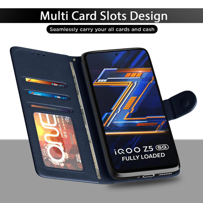 iQOO Z5 5G Wallet wallet flip cover in blue by Pikkme – photo 5