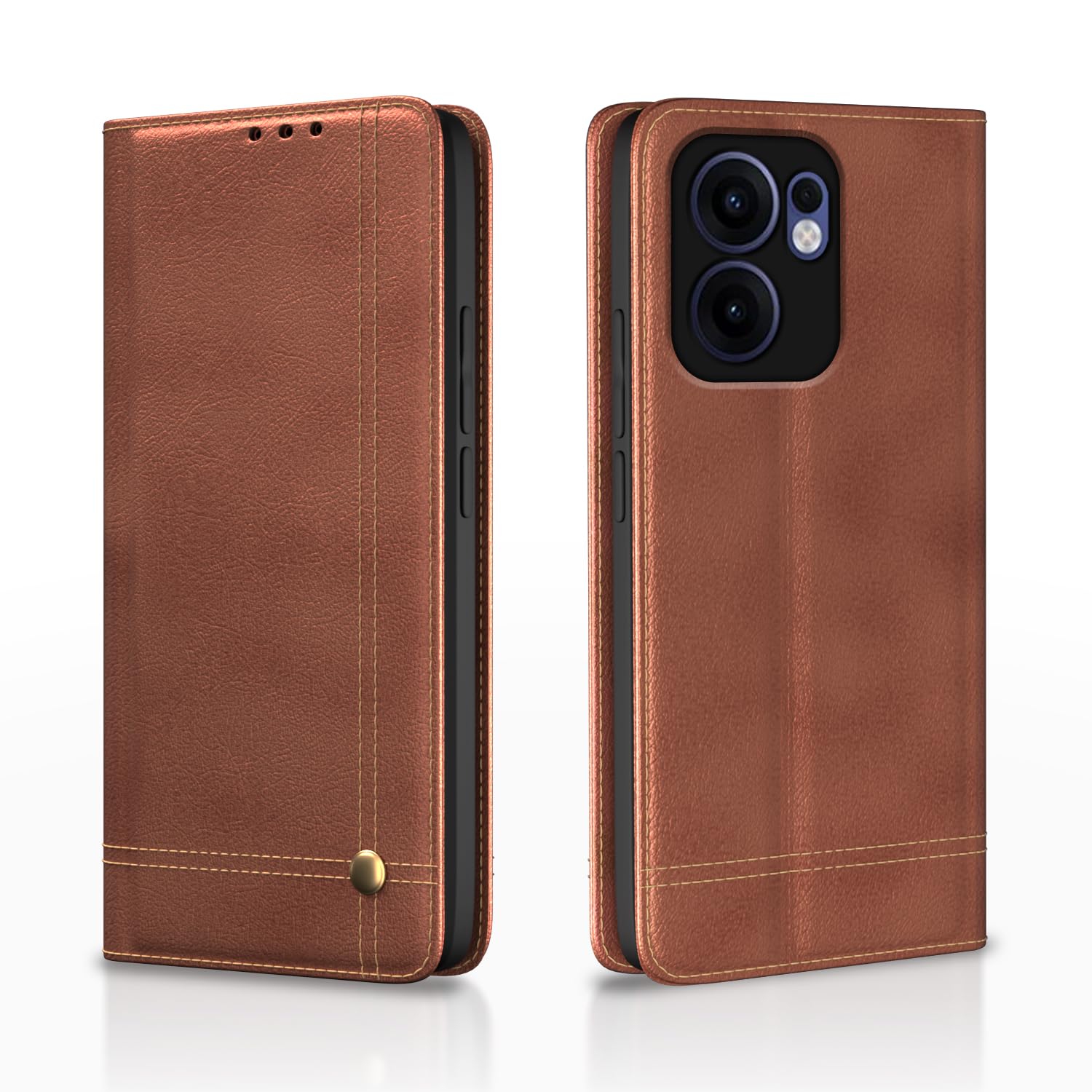 Oppo Reno 13F 5G flip cover in brown by Pikkme