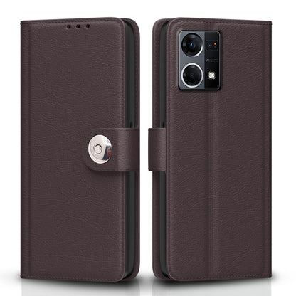 Pikkme Oppo Reno 7 5G Button coffee flip case