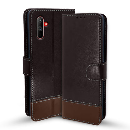 Pikkme Realme C3 Magnetic coffee & brown mobile flip cover