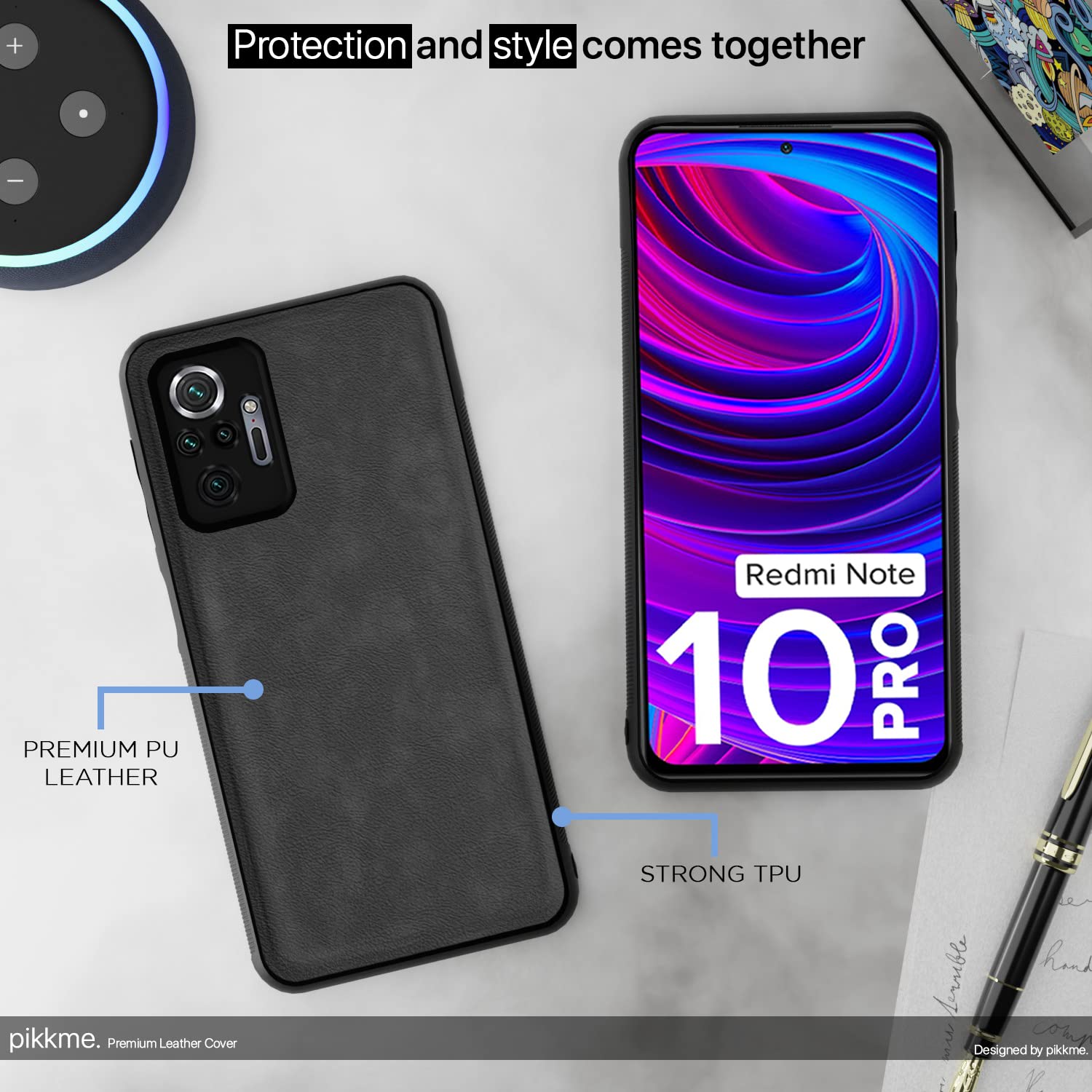 Grey Leather mobile cover for Redmi Note 10 Pro/Note 10 Pro Max – Pikkme – photo 5