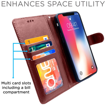 Pikkme iPhone X/Xs Vintage Flip Cover (Brown)