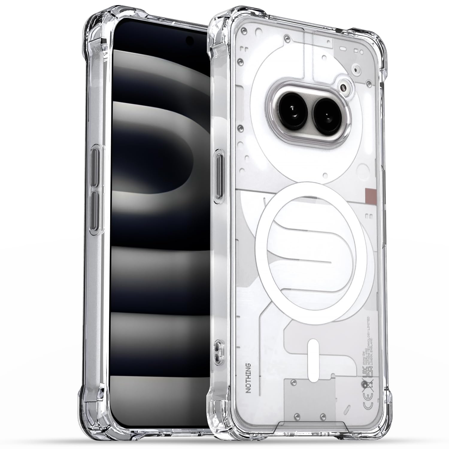 Pikkme transparent mag-safe phone cover for Nothing Phone 2A/Phone 2A Plus