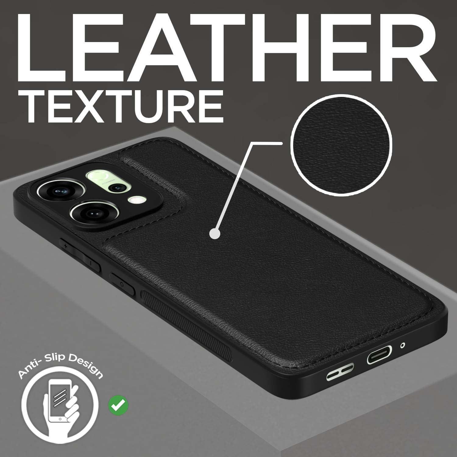 Oppo Reno 14 5G mobile back cover in black by Pikkme – photo 2