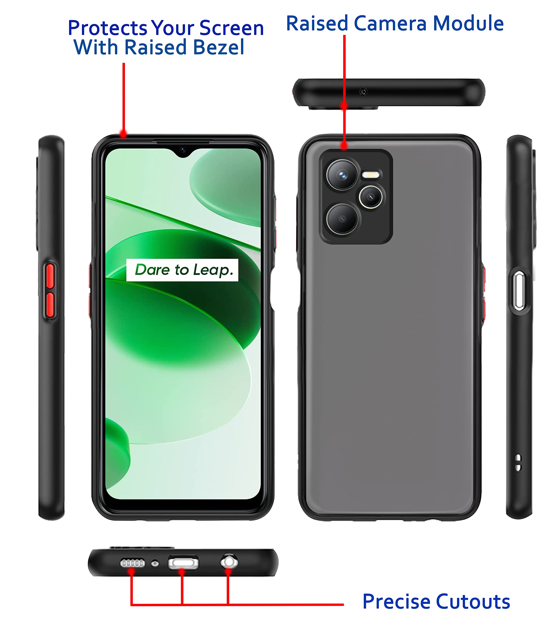 Black Hybrid mobile cover for Realme C35 – Pikkme – photo 3