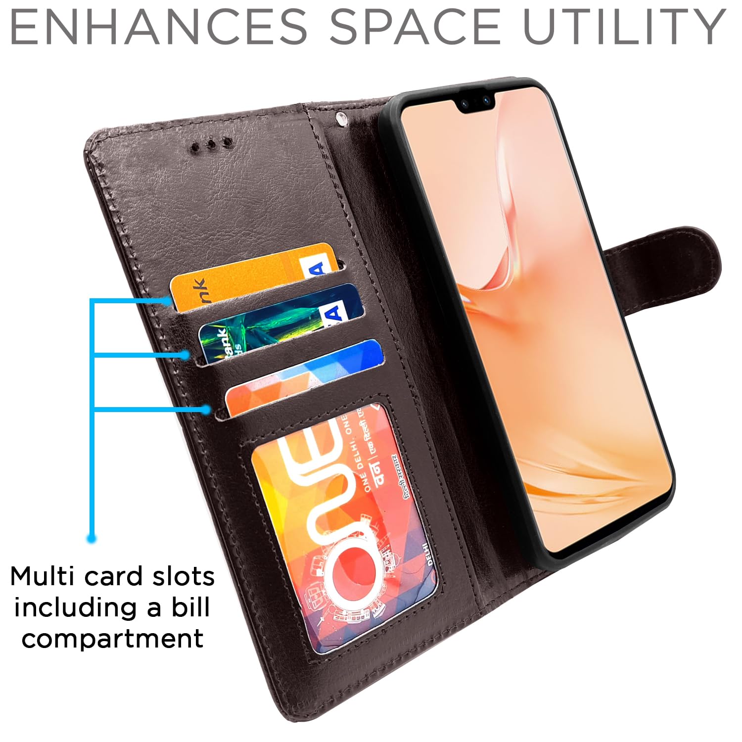 Vivo V23 Pro 5G flip case in coffee by Pikkme – photo 2