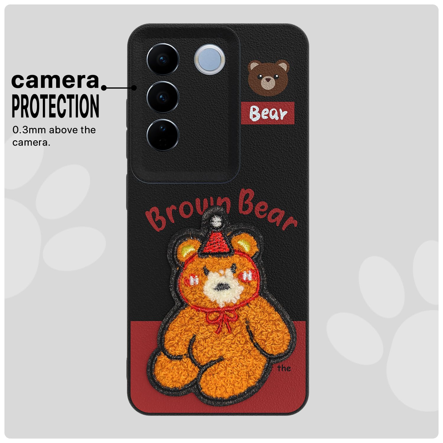 Pikkme Vivo V27/V27 Pro 5G Plush Patch cherry back cover – photo 6