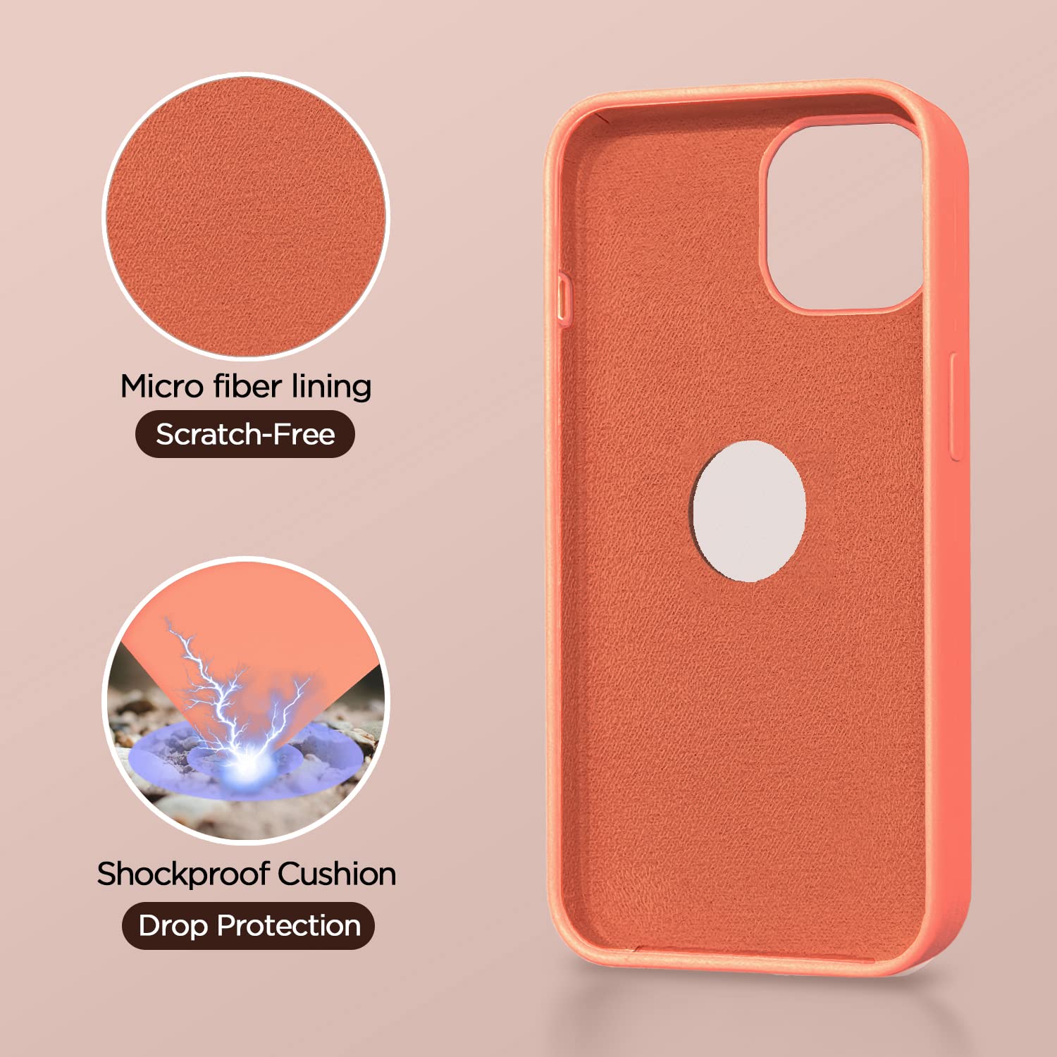 Pikkme iPhone 13 Super Soft Silicone Back Cover (Peach)