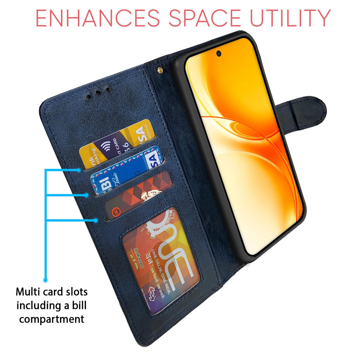 Pikkme Realme P4 Power 5G navy & light blue flip case – photo 5