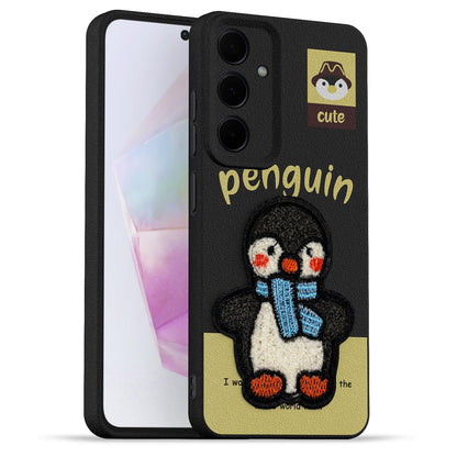 Samsung A35 5G Plush Patch phone cover in black by Pikkme