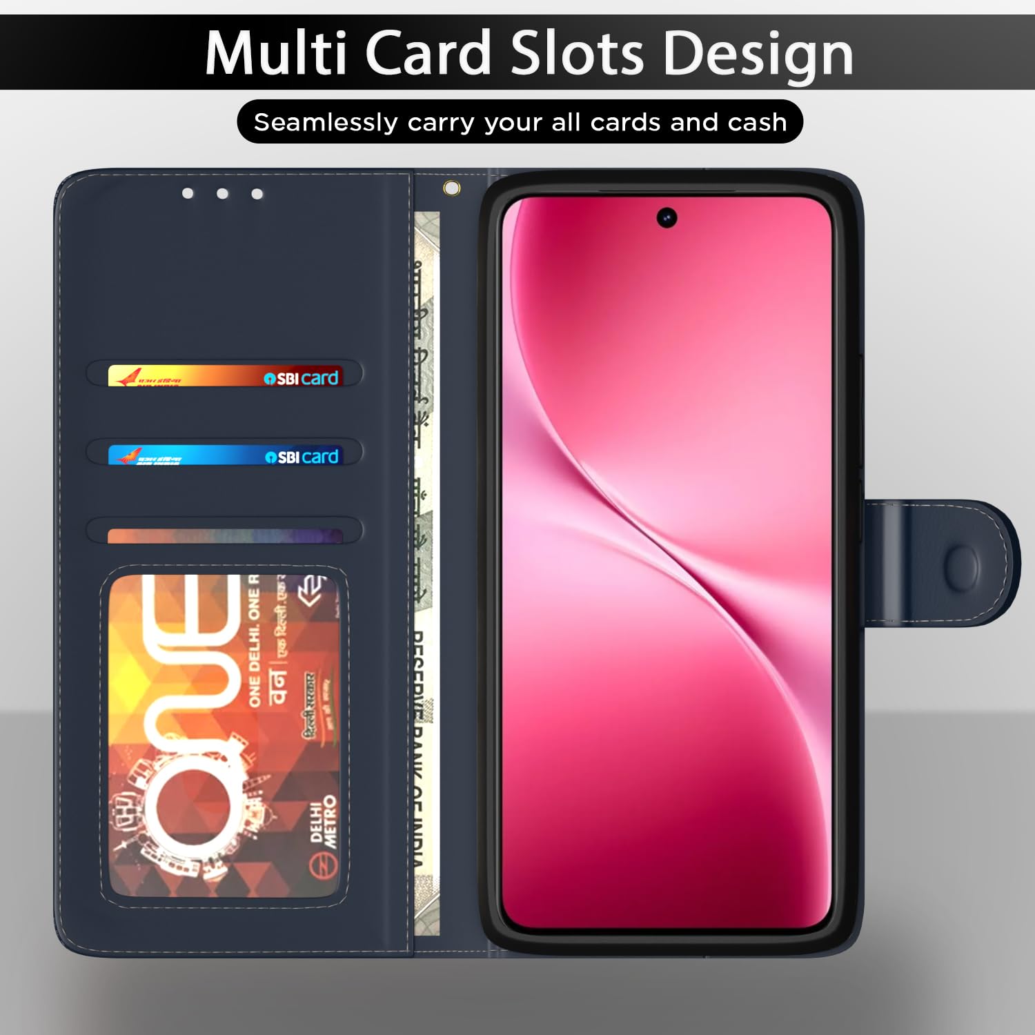 Blue Wallet mobile flip cover for Vivo V60 Lite 5G – Pikkme – photo 5