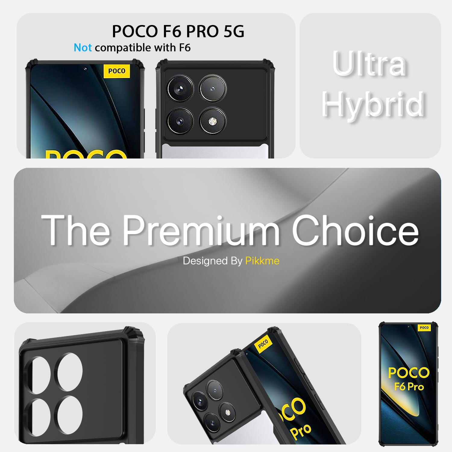 Black Clear mobile back cover for Poco F6 Pro 5G – Pikkme – photo 3