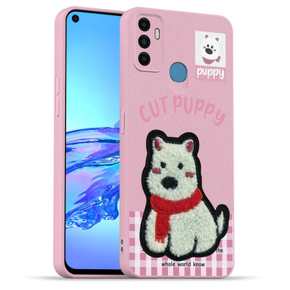 Pikkme Oppo A53 4G Plush Patch pink mobile back cover