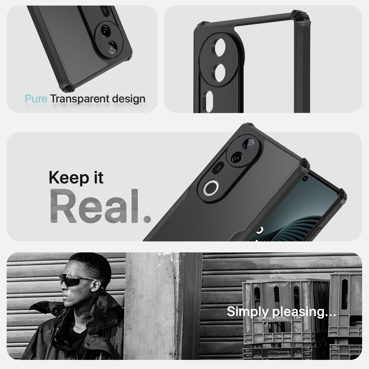 Vivo T4 Ultra 5G Ultra Clear back cover in black by Pikkme – photo 4