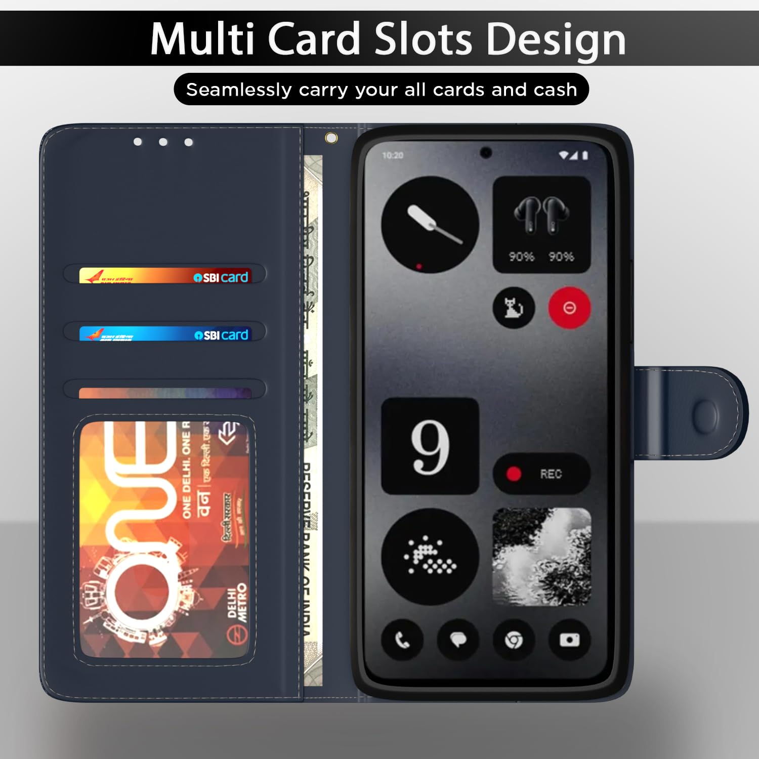 Blue Wallet flip cover for CMF Phone 1 – Pikkme – photo 5