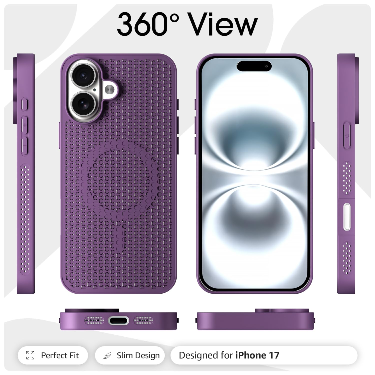 Pikkme iPhone 17 purple mobile back cover – photo 3