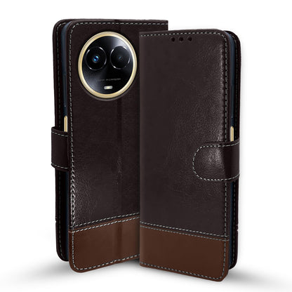 Coffee & brown Magnetic mobile flip cover for Realme 11/11X 5G/Narzo 60X 5G – Pikkme
