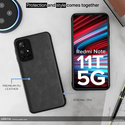 Redmi Note 11T/Poco M4 Pro 5G Leather mobile cover in grey by Pikkme – photo 5