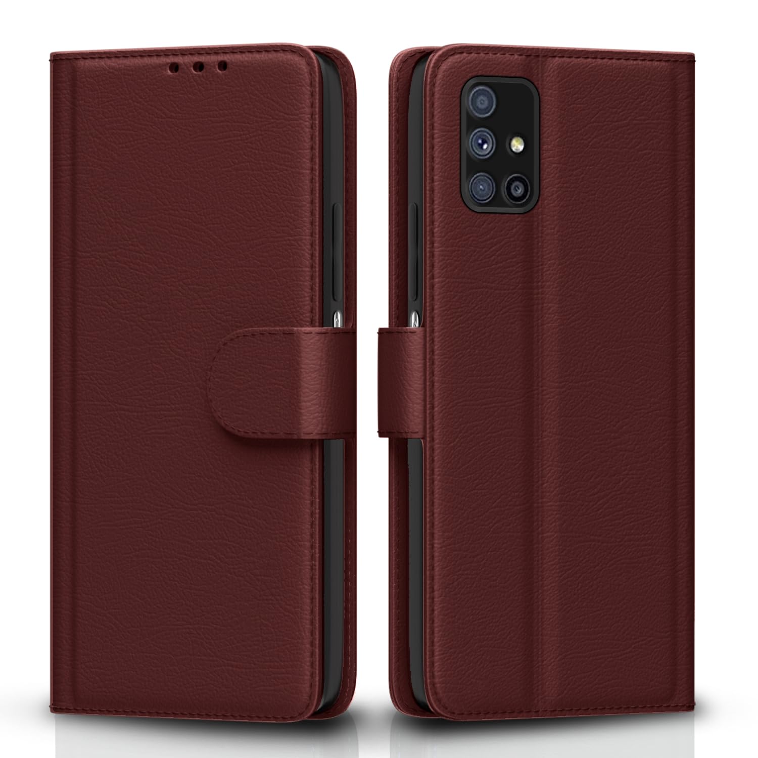 Brown wallet flip cover for Samsung M51 – Pikkme