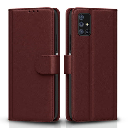Brown wallet flip cover for Samsung M51 – Pikkme