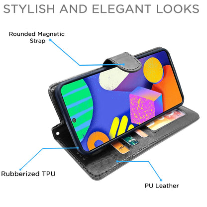 Pikkme  Samsung Galaxy F62 Vintage  Flip Cover  (Black)