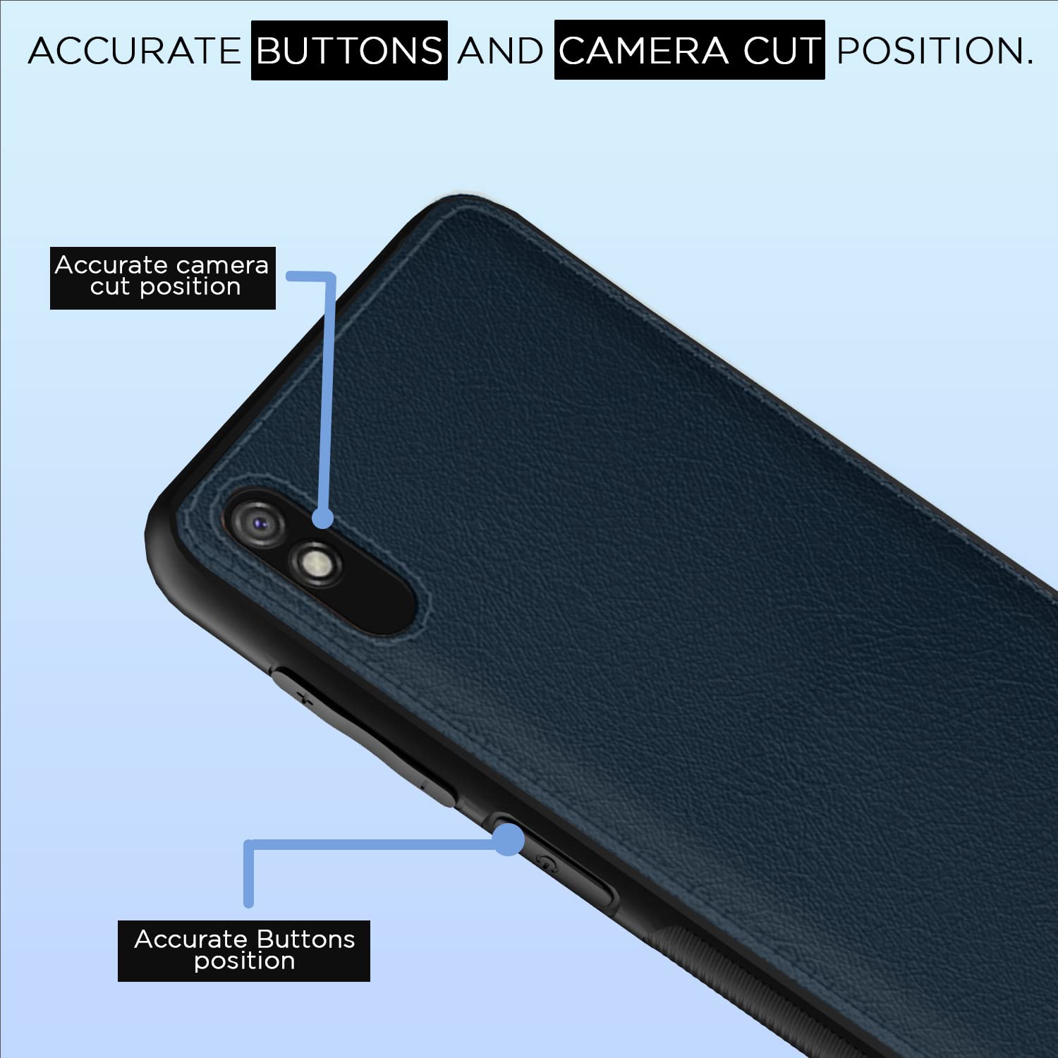 Redmi 9A/9i/9A Sport Leather mobile back cover in blue by Pikkme – photo 6