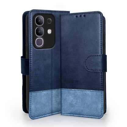 Vivo T4x/iQOO Z10x/Y31 Pro 5G Magnetic mobile flip cover in navy & light blue by Pikkme