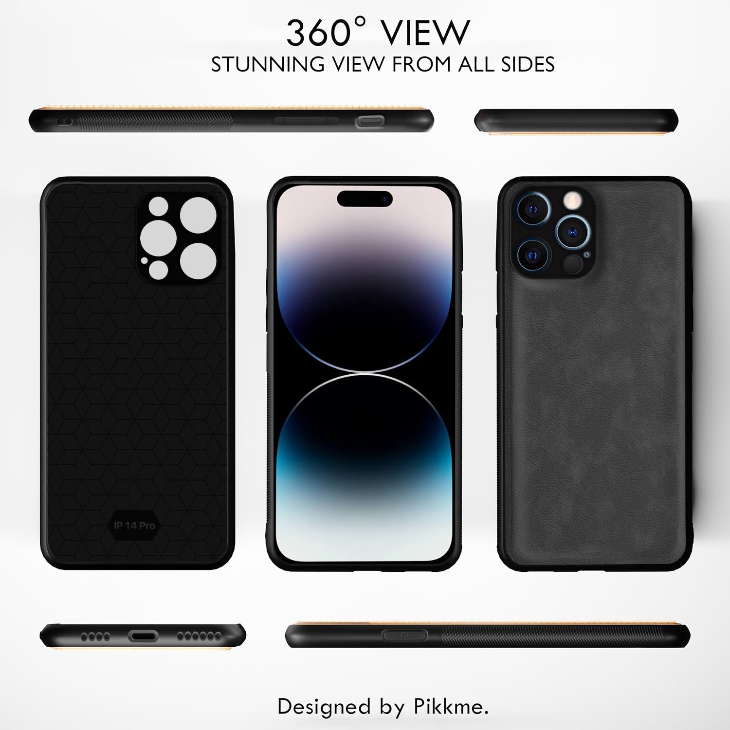 Pikkme grey Leather mobile cover for iPhone 14 Pro – photo 2