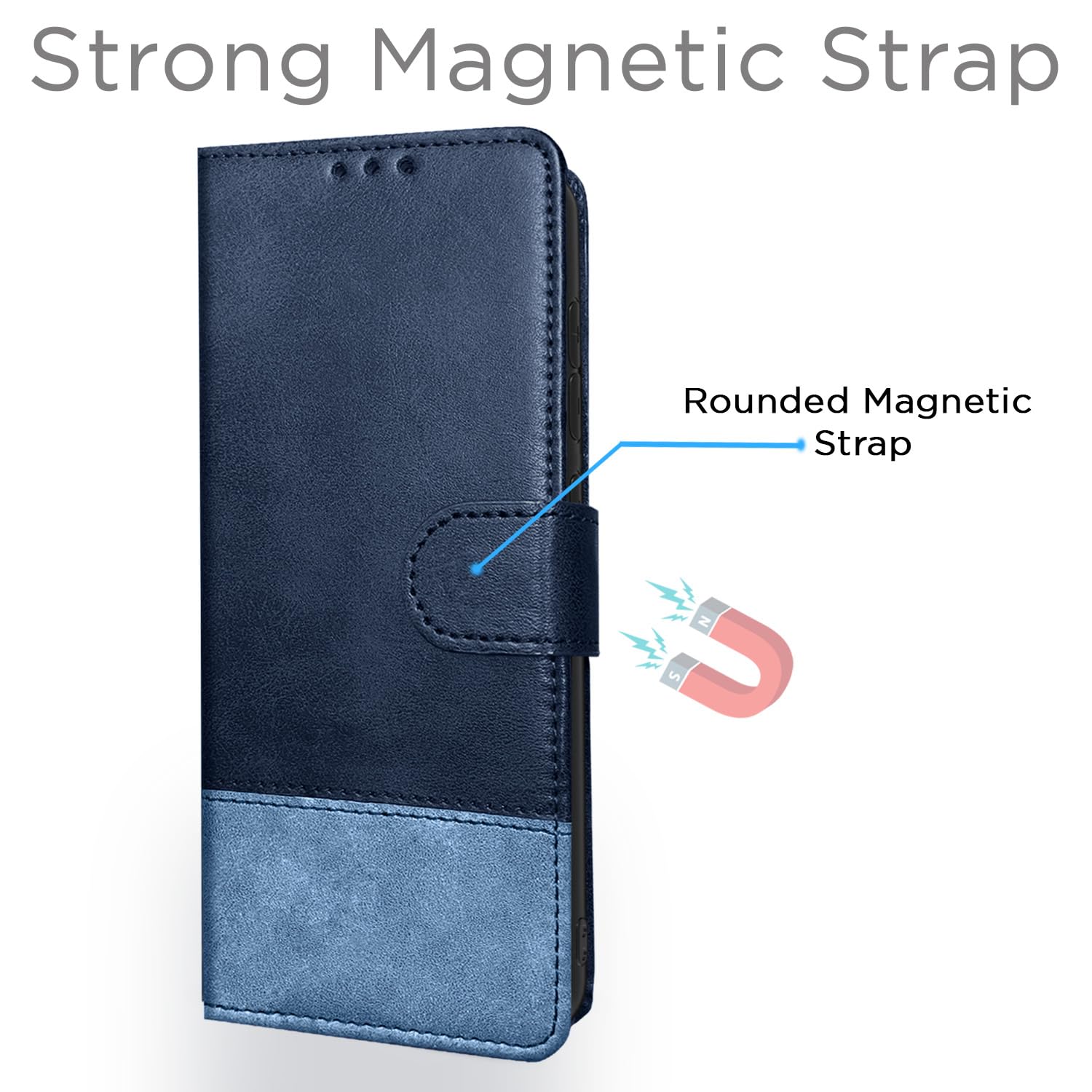 Redmi A1/A2 flip case in navy & light blue by Pikkme – photo 6