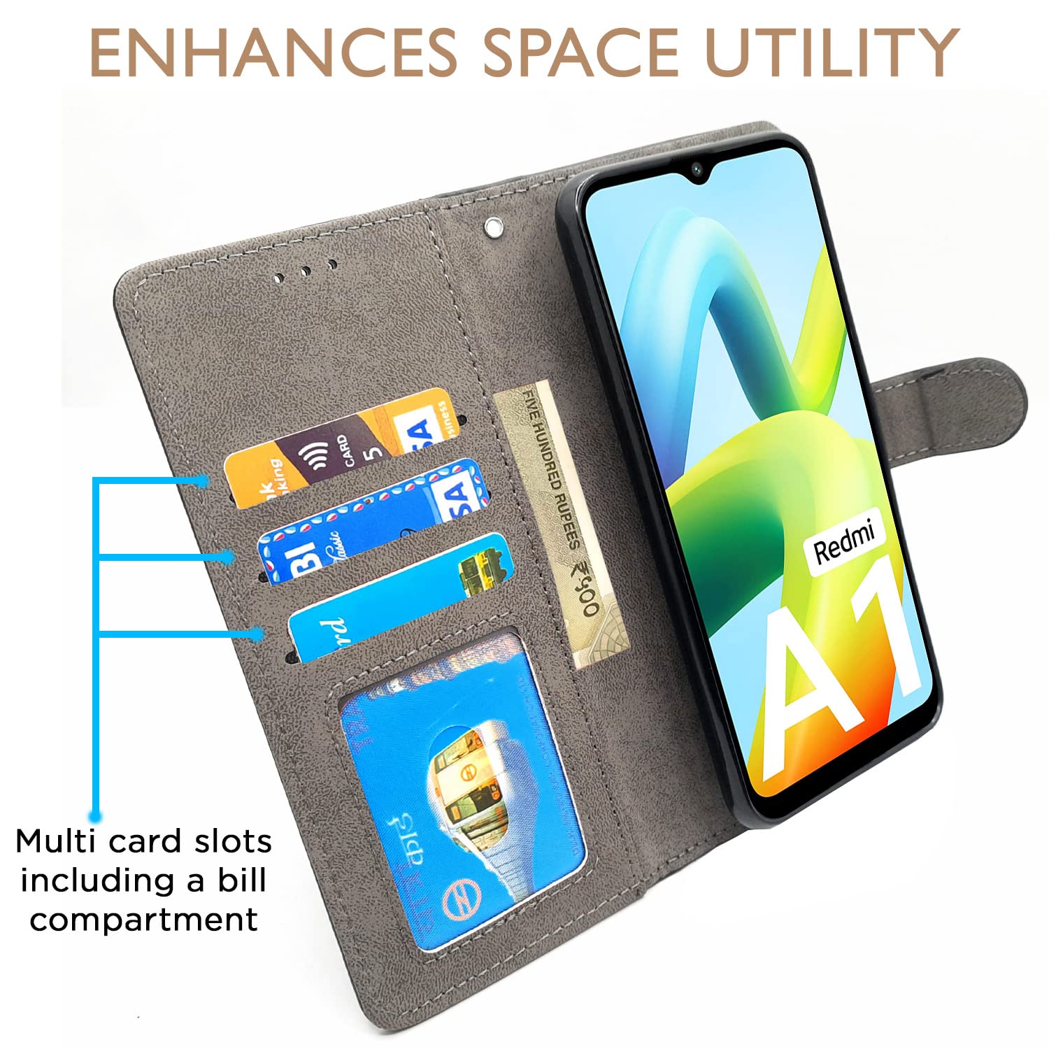 Pikkme black flip case for Redmi A1/A2 – photo 2