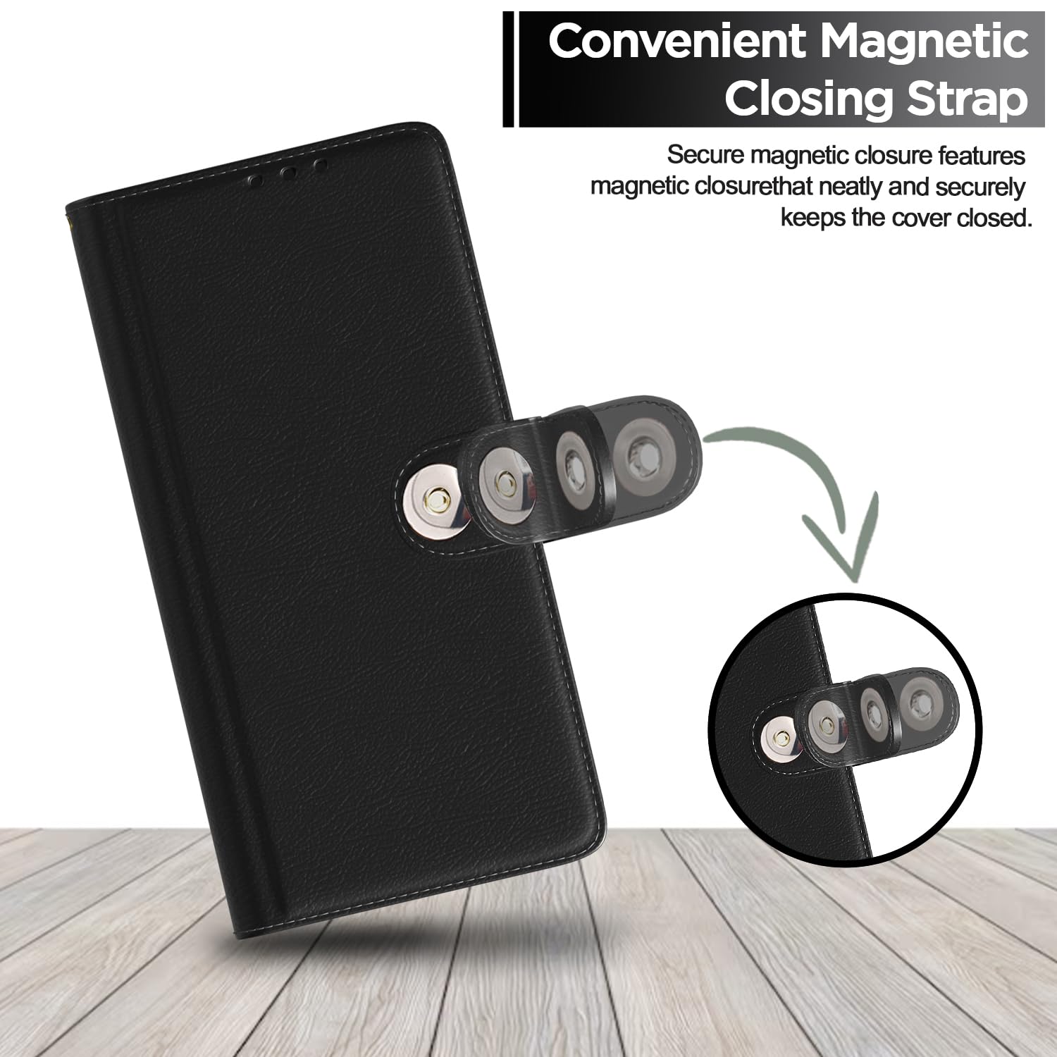 Pikkme Vivo V40e/iQOO Z9s 5G black mobile flip cover – photo 6