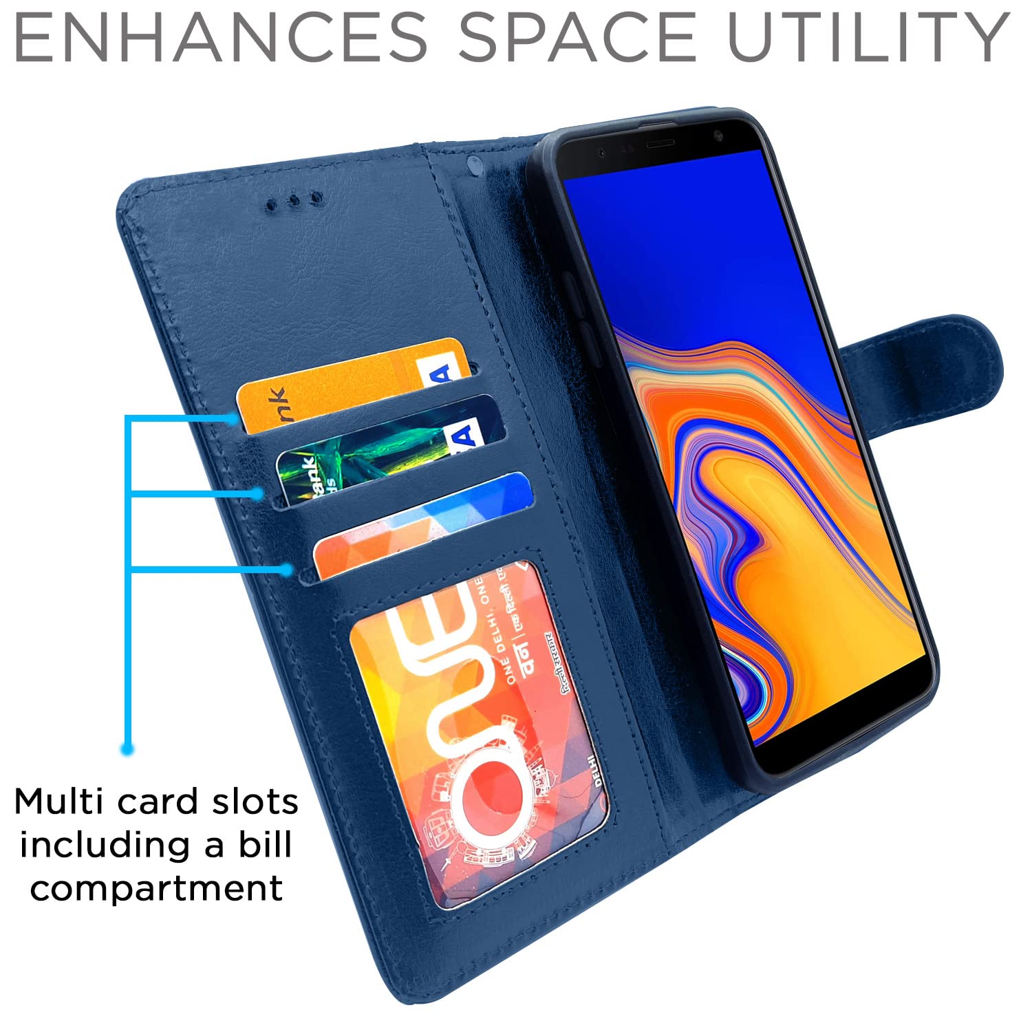 Pikkme  Samsung Galaxy J6 Plus Vintage  Flip Cover  (Blue)