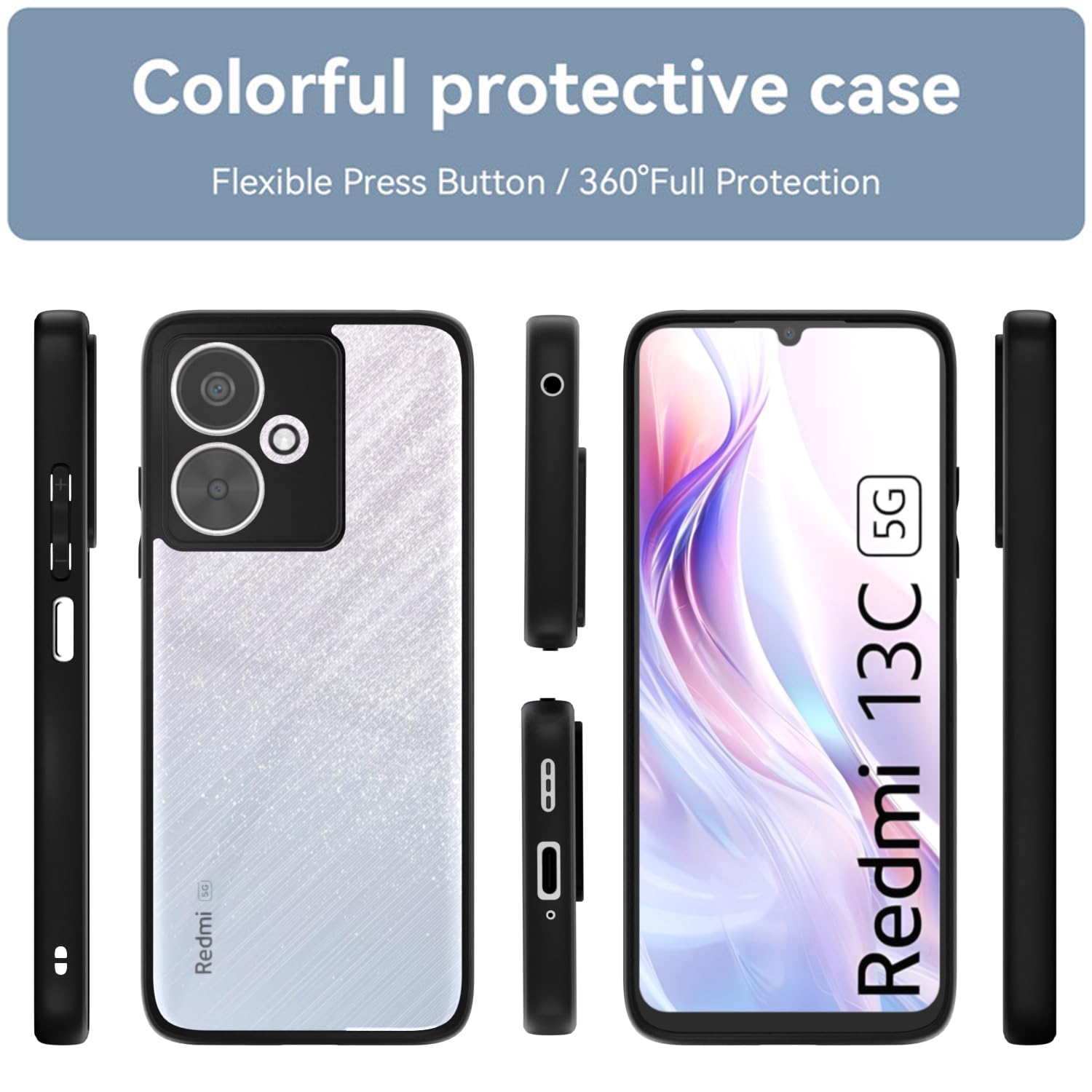 Redmi 13C/Poco M6 5G mobile cover in black by Pikkme – photo 2