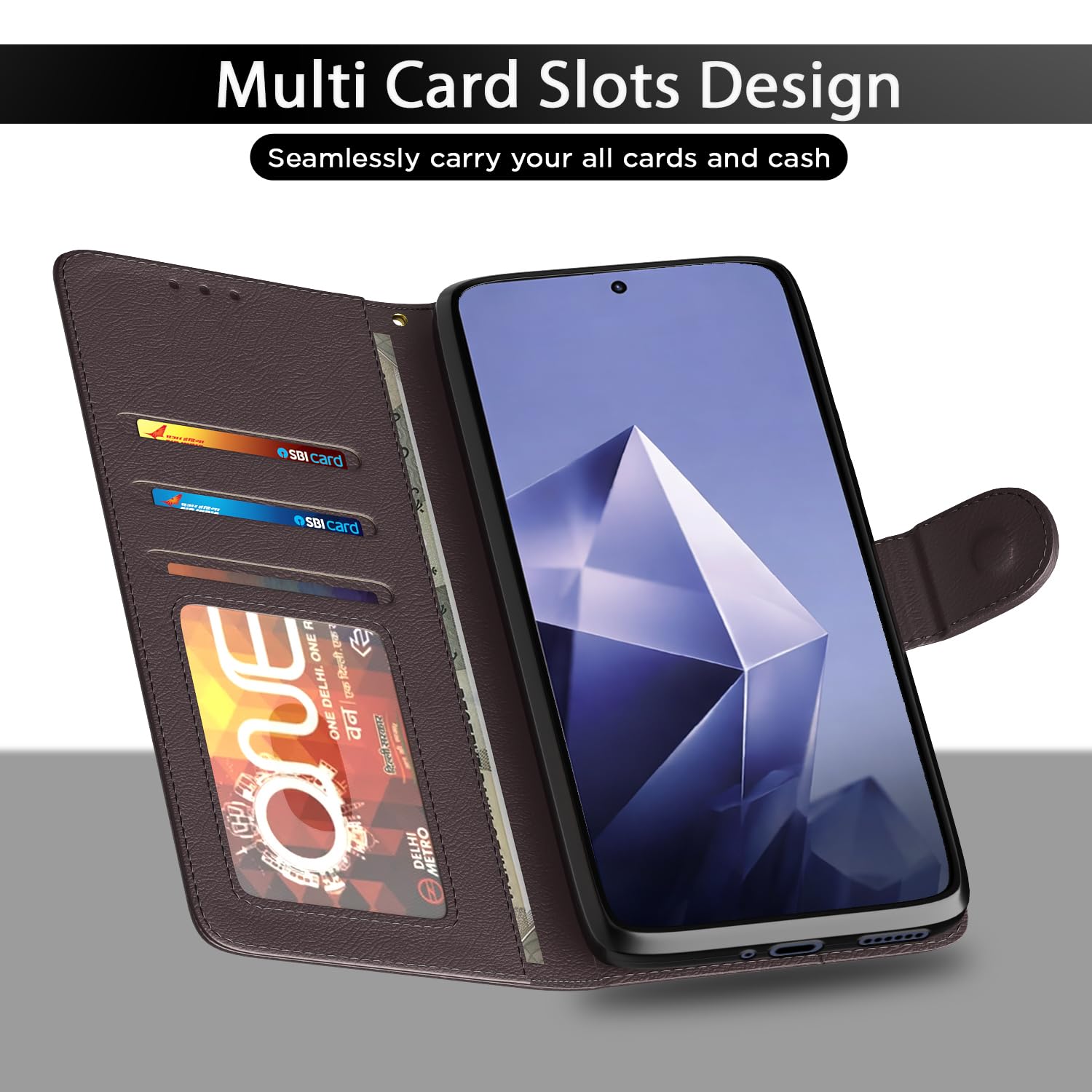 Coffee Wallet mobile flip cover for Infinix Note 50s 5G – Pikkme – photo 5
