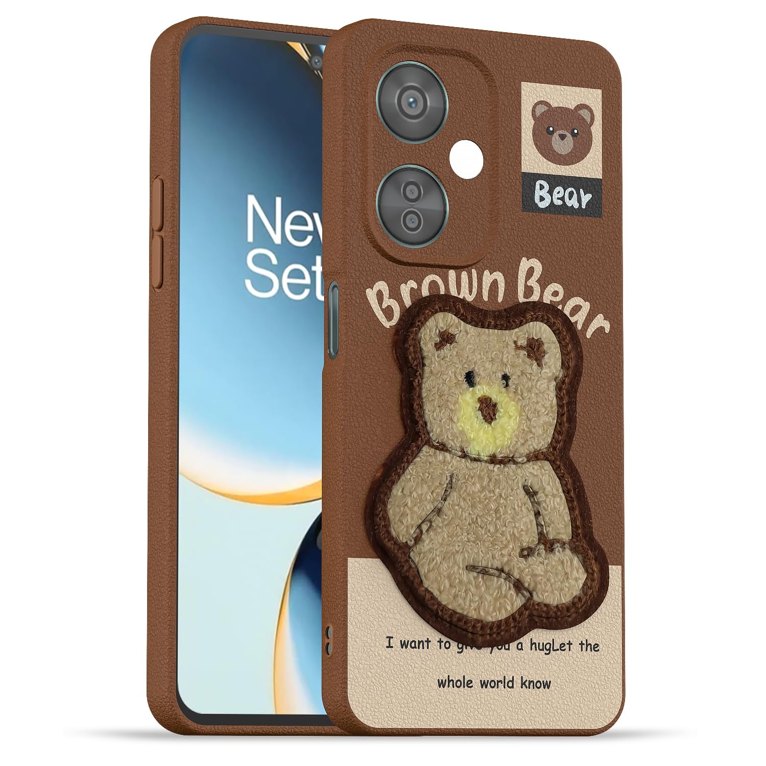 Pikkme OnePlus Nord CE 3 Lite 5G Plush Patch brown mobile back cover