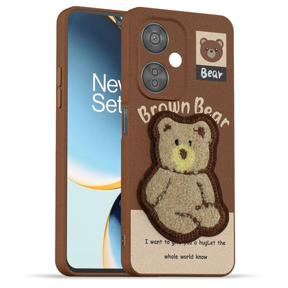 Pikkme OnePlus Nord CE 3 Lite 5G Plush Patch brown mobile back cover