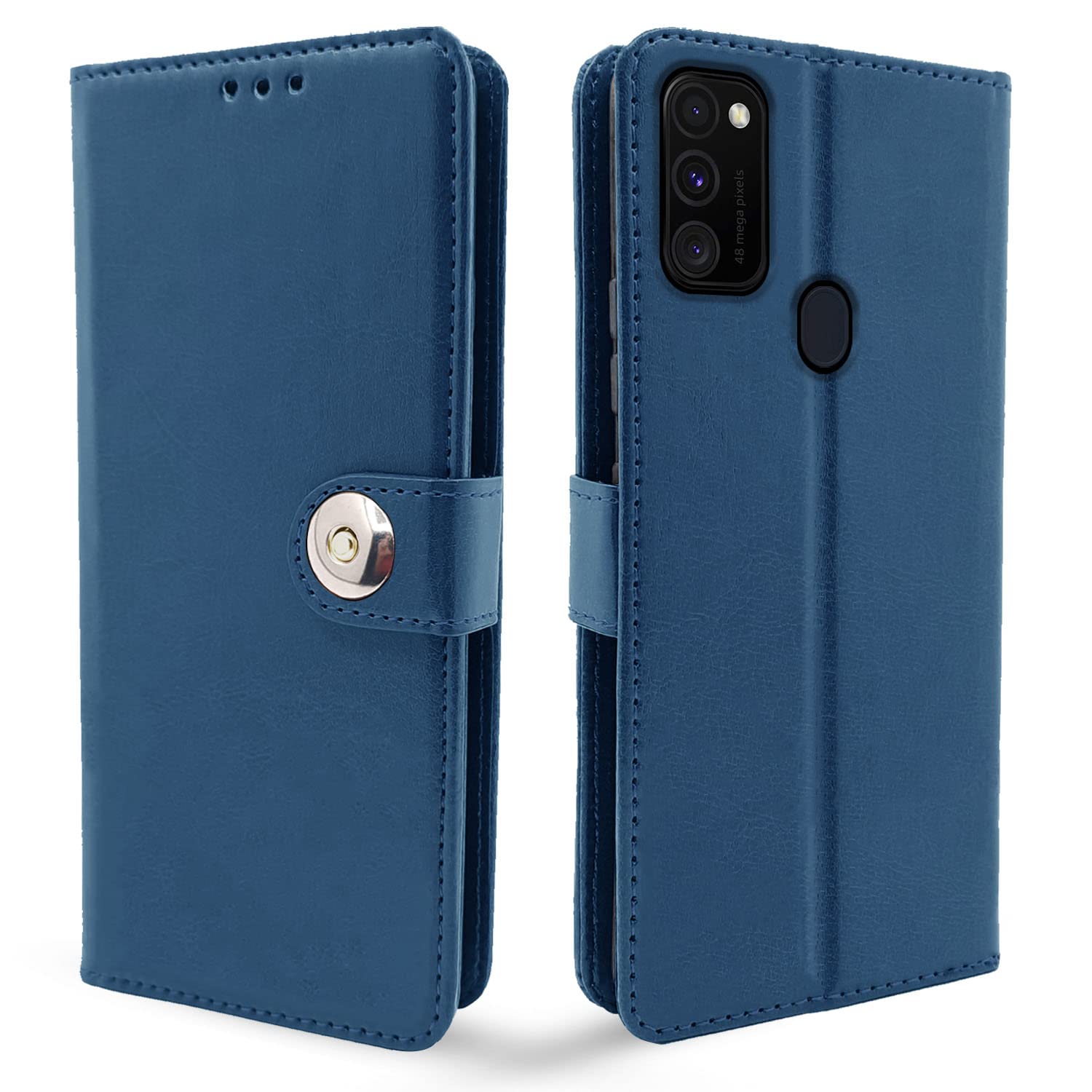  Samsung Galaxy M30s / M21 / M21 2021 Button Flip Cover -Blue