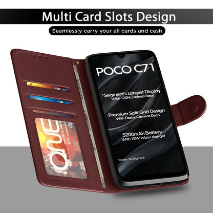 Pikkme Poco C71/Redmi A5 brown flip case – photo 5