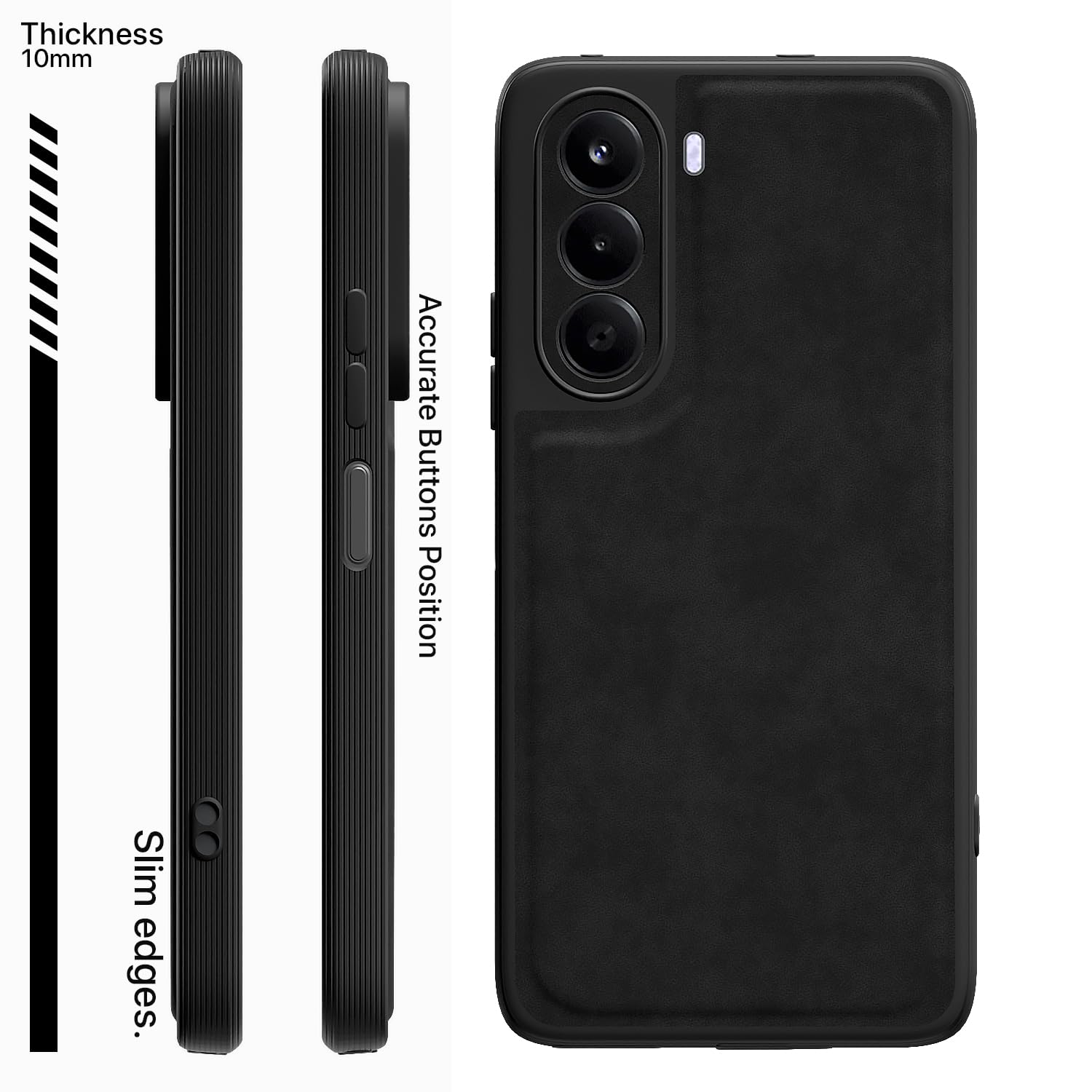 OnePlus Nord CE 6 Lite 5G Leather mobile back cover in black by Pikkme – photo 3