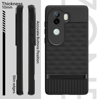 Pikkme Vivo V40e / iQOO Z9s 5G Soft Flexible Shockproof Gencase Back Cover (Black)