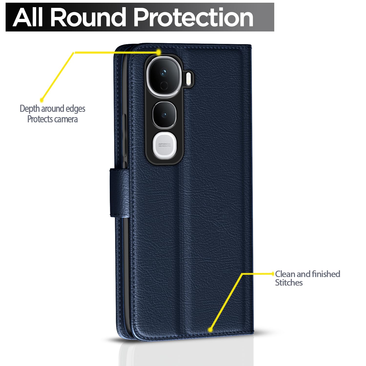 Vivo Y400 Pro 5G Wallet wallet flip cover in blue by Pikkme – photo 4