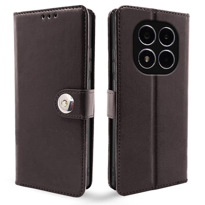 Pikkme Redmi Note 14 Pro/Note 14 Pro Plus 5G Button coffee mobile flip cover